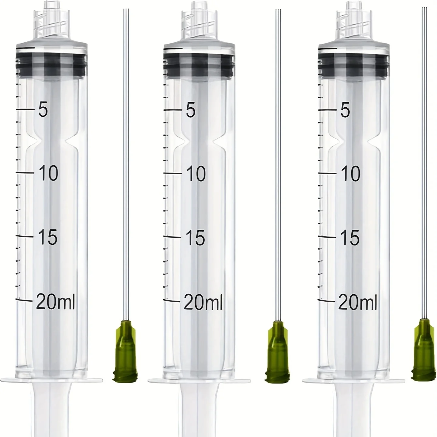 3 Pack 20ml Industrial Plastic Syringes Glue Application, Measuring, Refilling and Transfering Liquids Pet Feeding