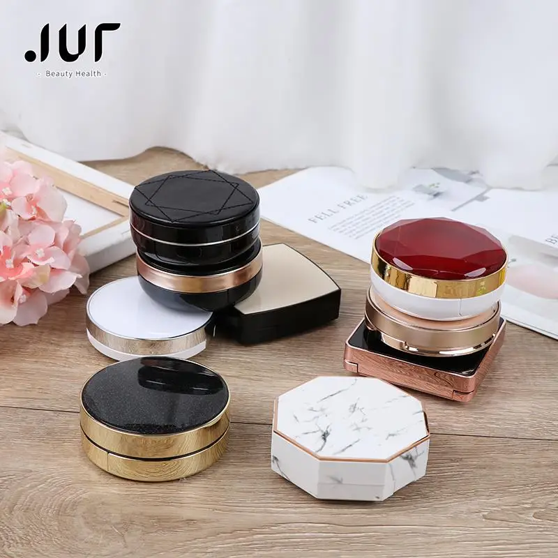 Air Cushion Foundation DIY Box 1Pc Empty Puff Box Portable Mirror for Bb Cream Cosmetic Makeup Case Container with Powder Sponge