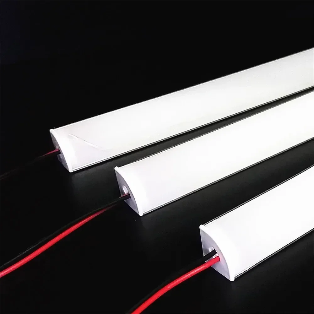 5PCS Wall Corner LED Bar Light 5730 Strip 50CM V Shape Aluminum Profile Channeles Rigid Cabinet Lamp Kitchen Home TV Room DC12V