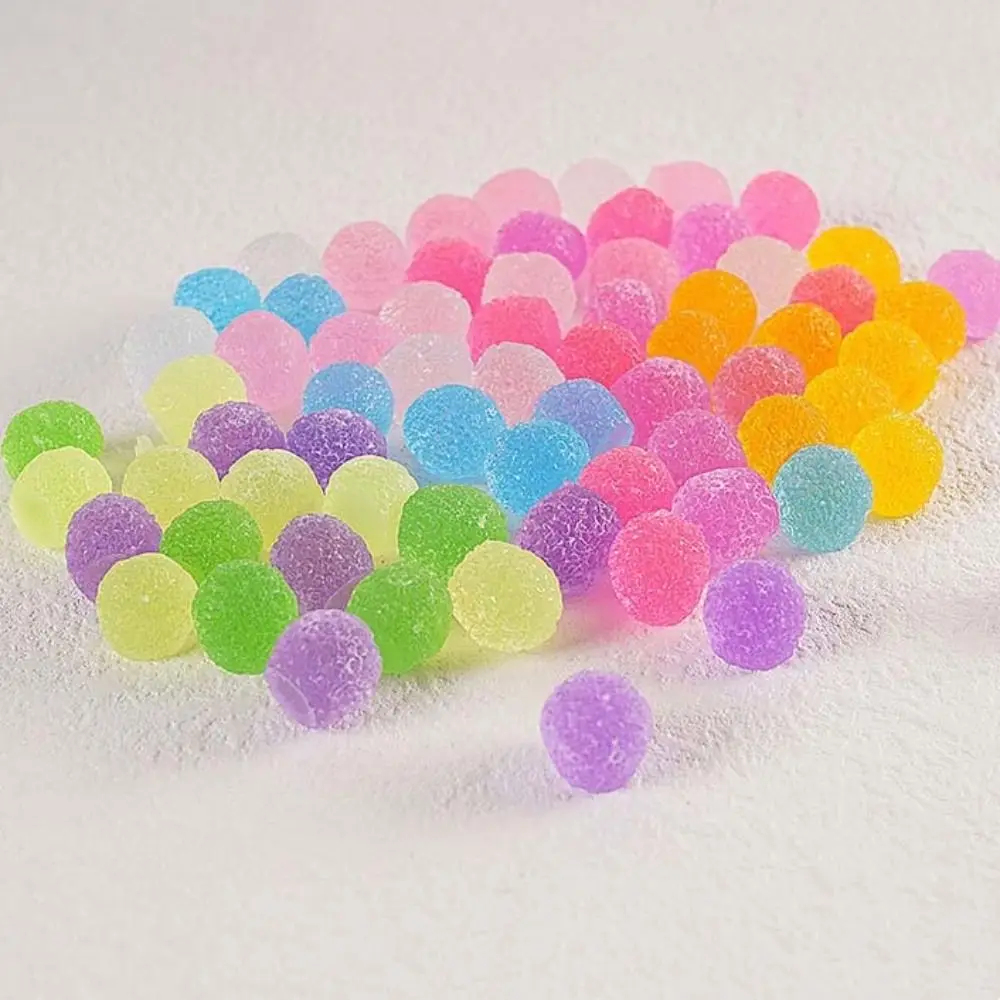 Simulated Fake Candy Sugar Bead Miniature Decoration DIY Material Candy Resin Beads Colorful Handmade Noise Filler Balls