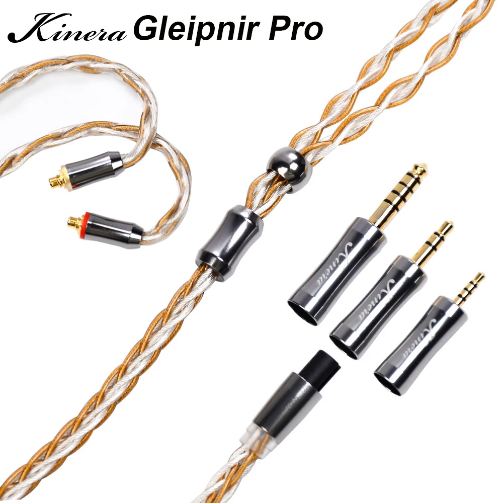 

Kinera Gleipnir Pro HIFI Earphone Modular Upgrade Cable 2.5+3.5+4.4 Balanced Plug 6N OCC Gold Plated 0.78 2pin/MMCX Replaceable