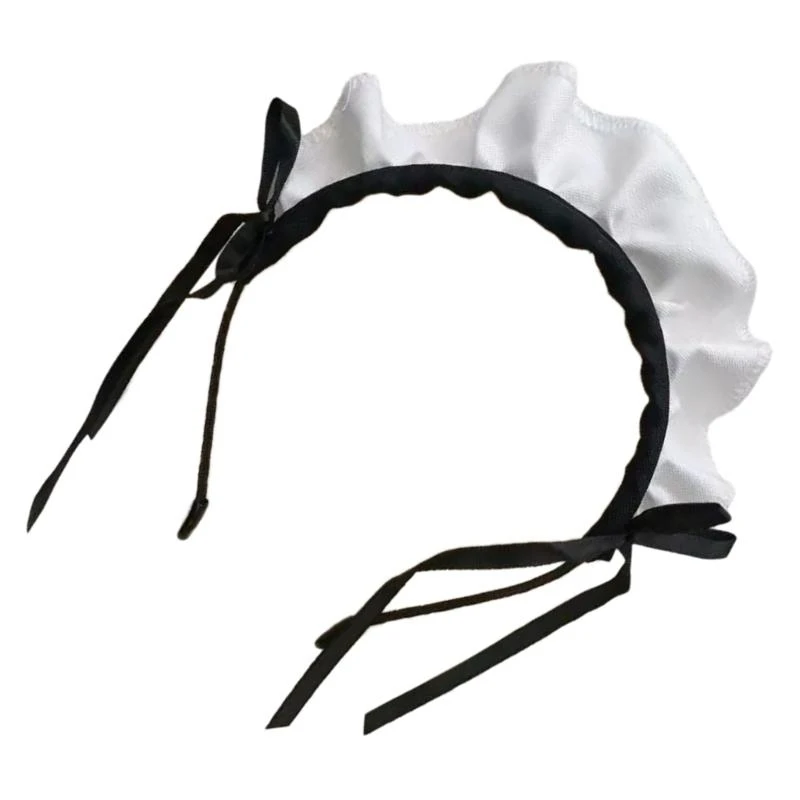 39bb modische Rüschen Maid Stirnband Dekorative Haare für Frauen Rollenspiele Halloween Cosplay Accessoire