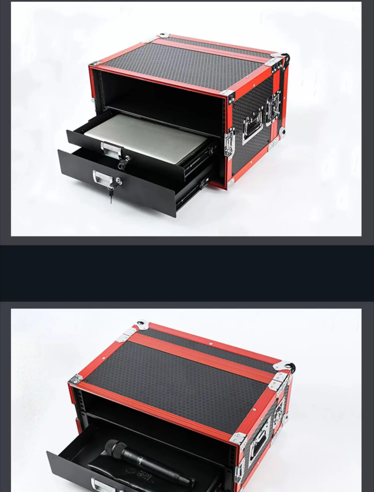 2U Rack Mount Drawer, ABS Sliding Storage Box for Server Cabinet, Universal Network