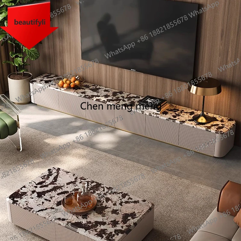 Mueble de TV de Lujo 01A para Sala de Estar, Estilo Nórdico, Mesa de TV de Diseño para Películas, Mueble de Almacenamiento para Pasillo, Soporte para TV, Muebles de Salón