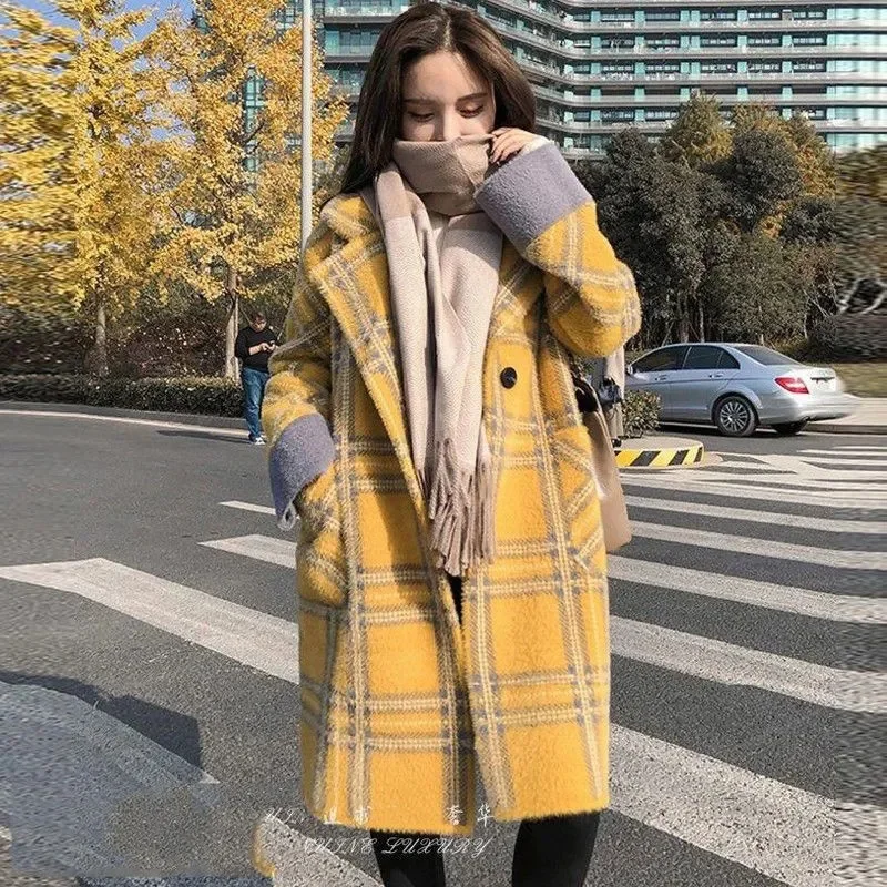 Mink Fleece Coat Women\'s Top Double sided Mink Fleece Coat Female 2024 Autumn/Winter New Mid length Thickened Mink Fleece Jacket