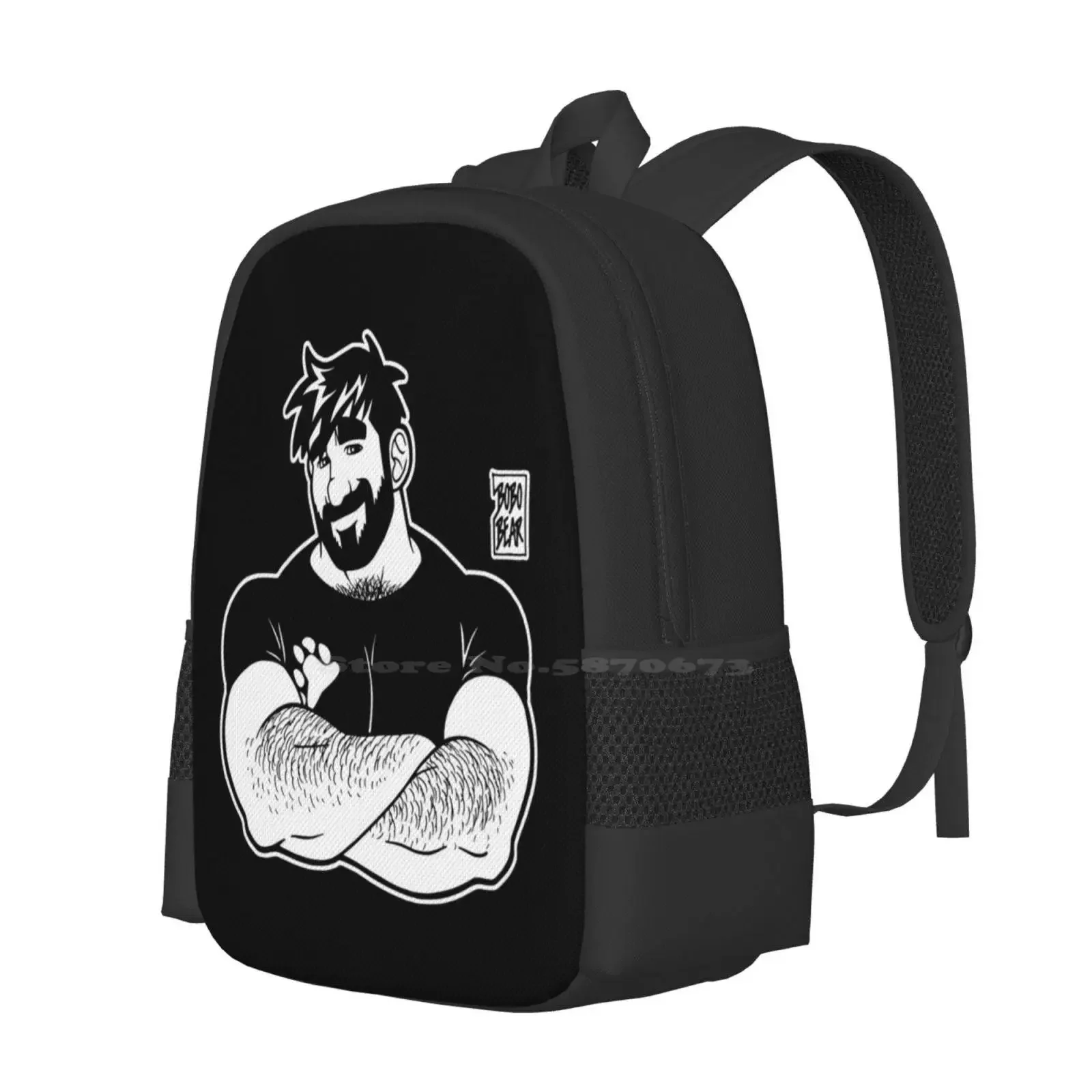 آدم يحب الأسلحة-حقيبة مدرسية ذات سعة كبيرة على ظهره كمبيوتر محمول Bobobearart Bobo Bear Bear عطلة نهاية الأسبوع قضاعة رجل مثلي الجنس الفن الدب الفن مثلي الجنس