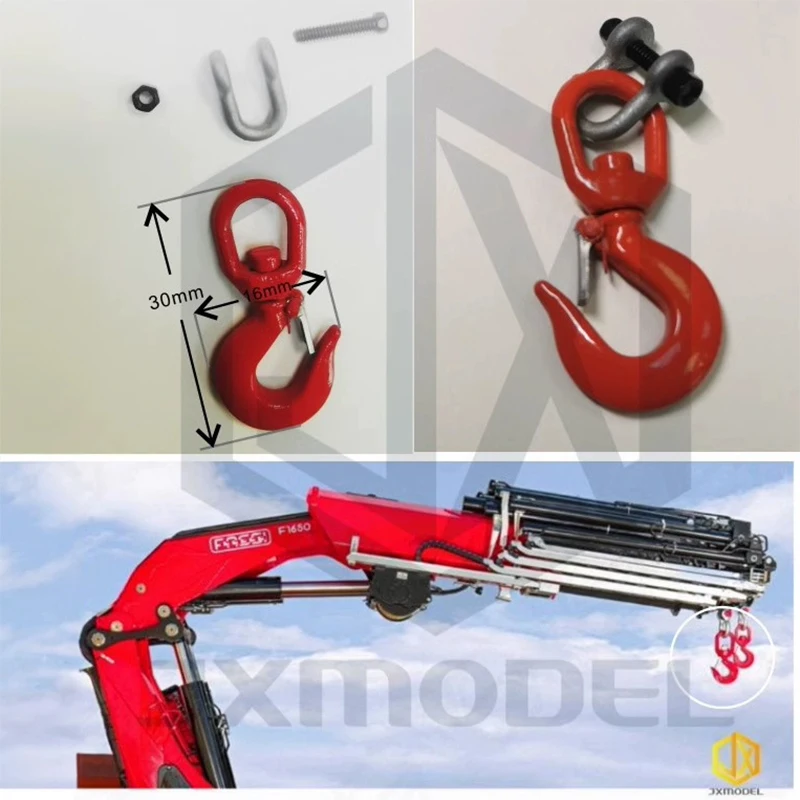 

Модель JX F1650, грузовой кран, металлический крючок, модификация, обновленные детали, универсальный Tamiya RC 1/14, металлический замок для моделирования, детали для самостоятельного изготовления