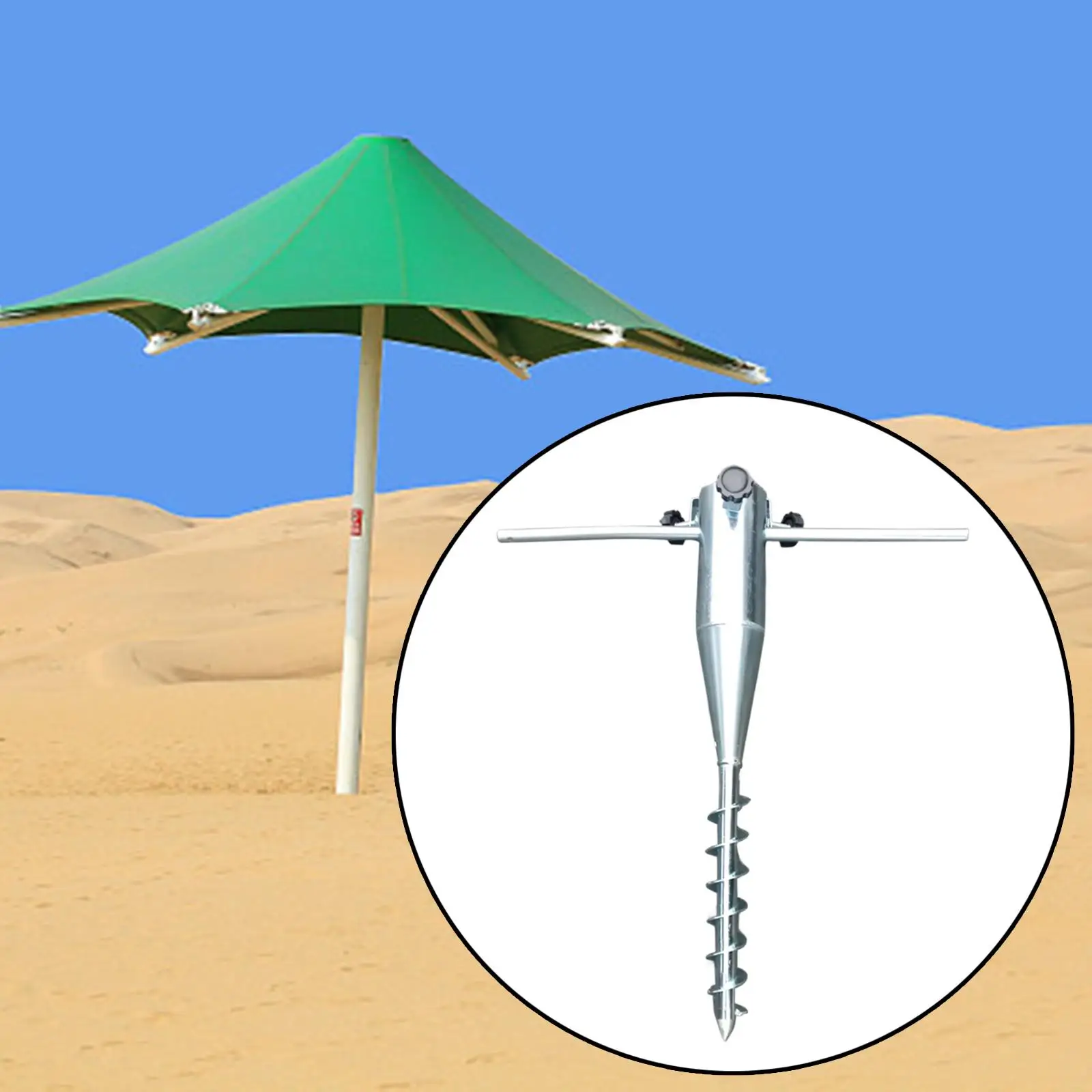 Beach Umbrella Holder Stand Windproof Lightweight Umbrella Anchor Ground Grass Screw Holder Stands for Garden