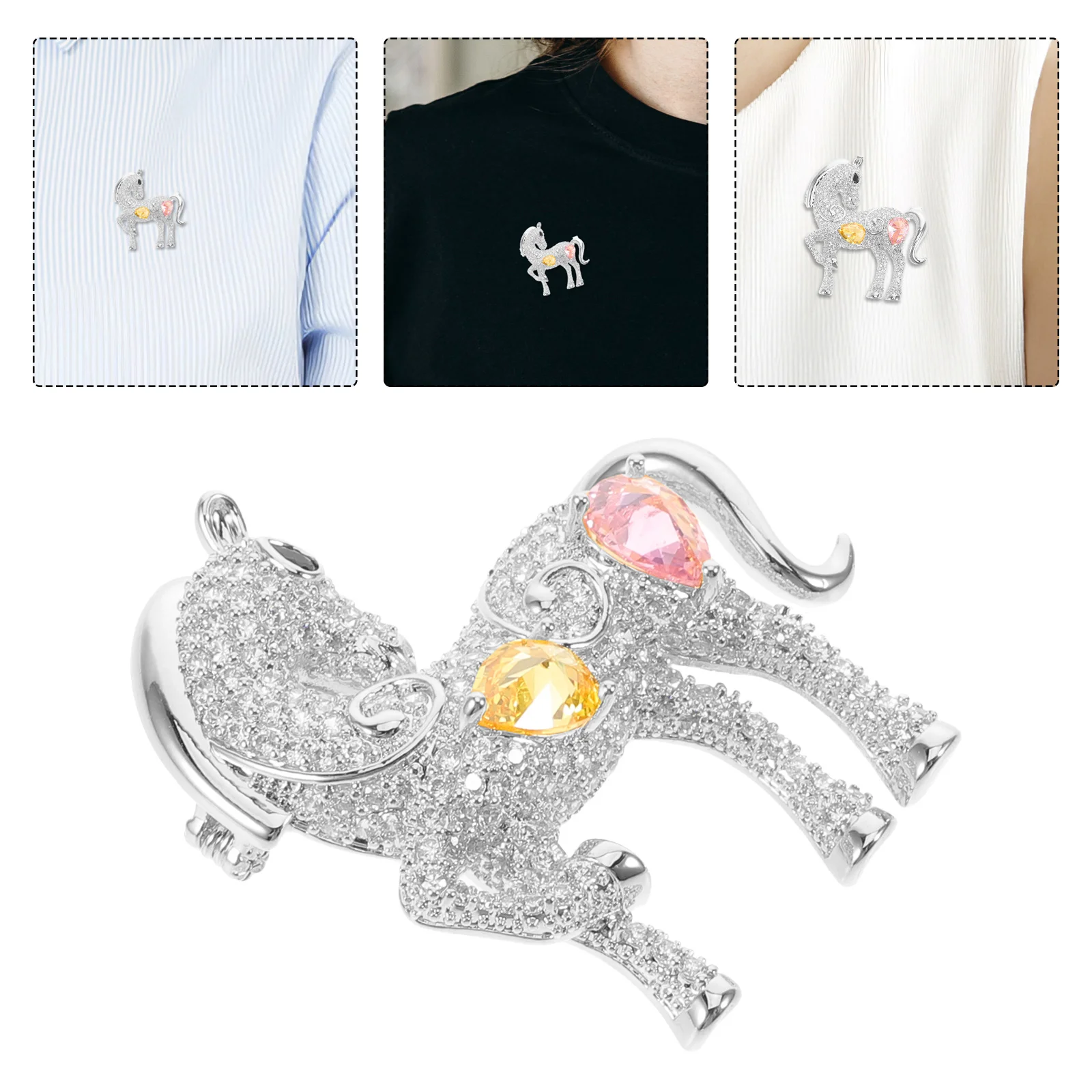 

Rhinestone Horse Brooch Vintage Lapel Pin For Women 2026 Chinese Zodiac Year Of The Horse Jewelry Gift Scarf Bag Coat Decorative