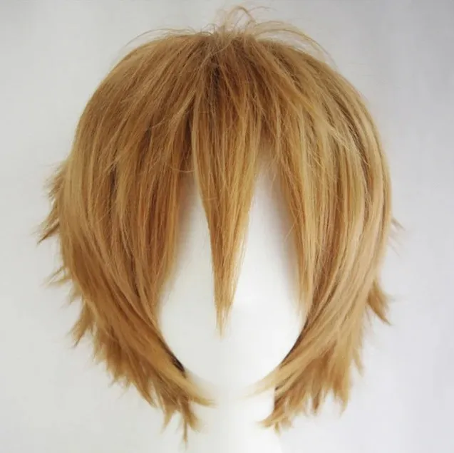 باروكة صناعية ملونة متعددة الاستخدامات للرجال، باروكات تنكرية، مجموعة شعر مستعار أنيمي، شعر قصير مقلوب لحفلات الهالوين #1