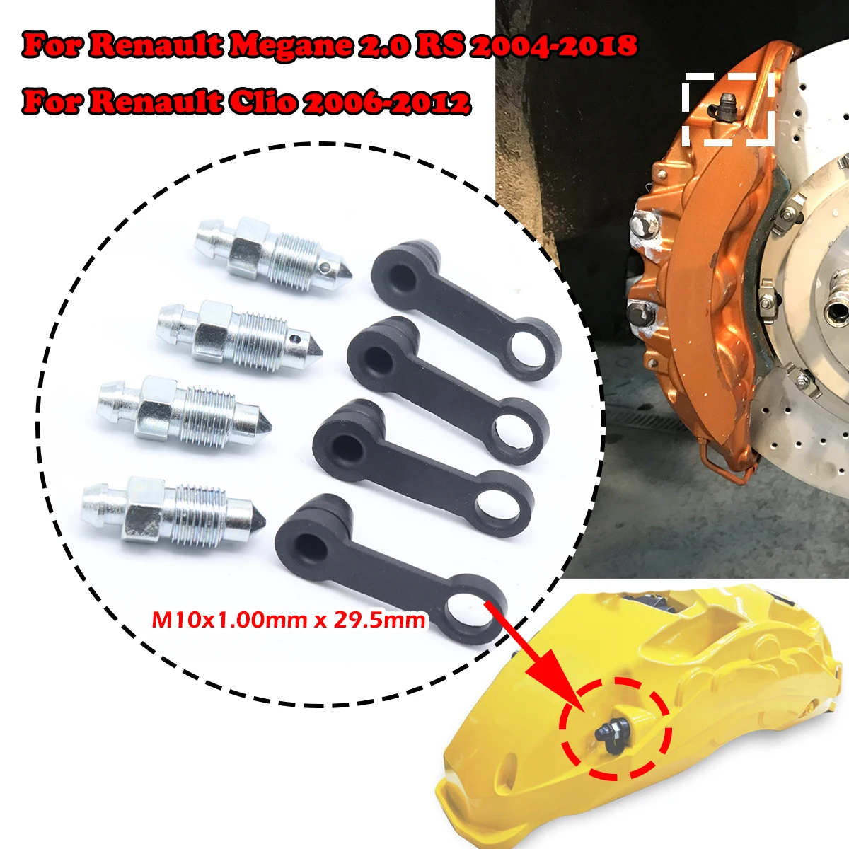 

Front Left Right Caliper Bleed Nipples Screws Repair Kit Replacement Accessories for Renault Clio 2006-2012 Megane 2.0 2004-2018