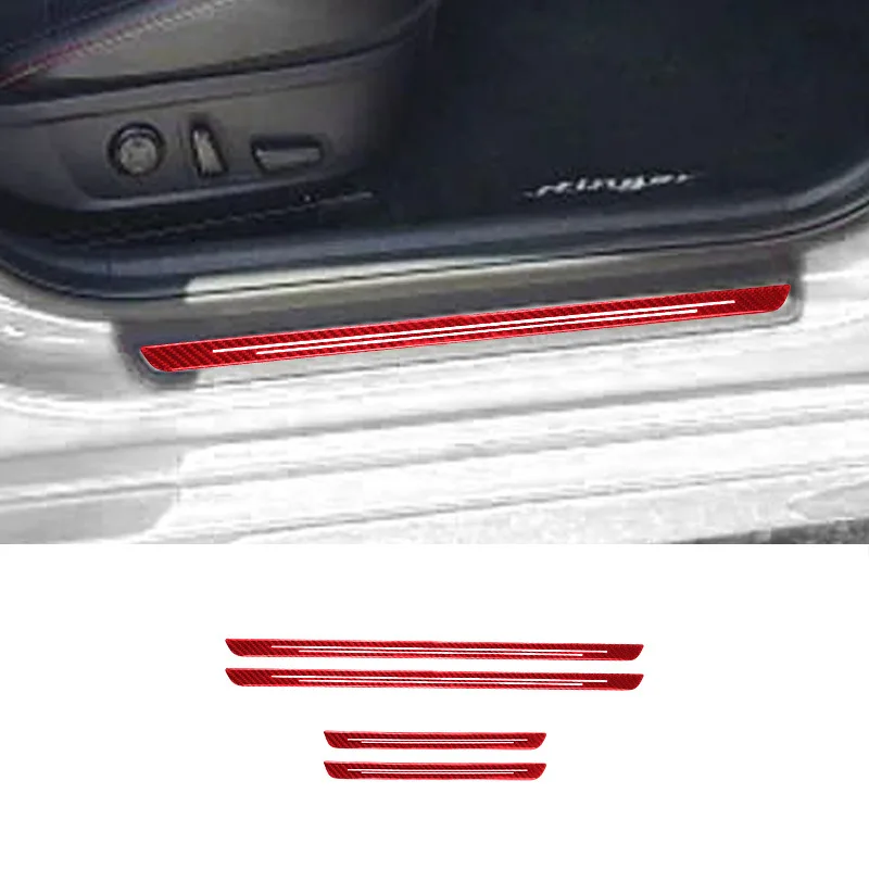 

Suitable for Kia 18-23 Stinger carbon fiber front and rear sill strip decoration patch interior modification accessories