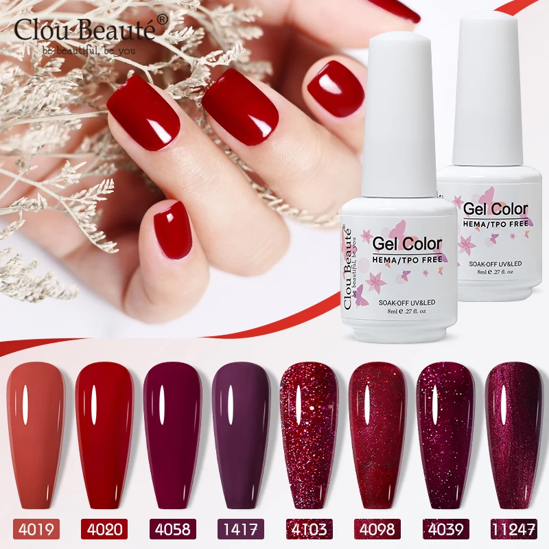 Clou Beaute 8 Ml Sấy Gel Móng Tay UV Họa Tiết Màu Sắc Ngâm Ngoài Khơi Bán Vĩnh Viễn Làm Móng Cho Móng Tay Nghệ Thuật Gel ba Lan