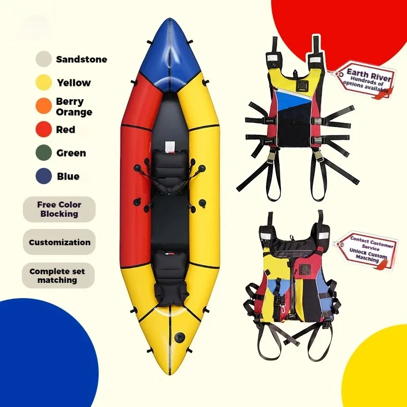 Ultra Light Inflatable Kayak Portable 1 Person Fishing Canoe Anti-Collision Durable Design Custom Gear for Outdoor Adventures