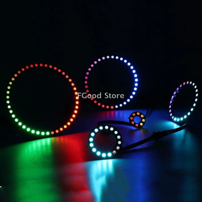 

WS2812 RGB LED Ring with 8/16/24/35/45Leds, Addressable Pixel and Built-in Color IC – WS2812B