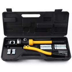 16-300mm Hydraulic Crimper 12 Ton Hydraulic Wire Crimper YQK-300 Battery Cable Lug Terminal Crimping Tool with 11 Dies