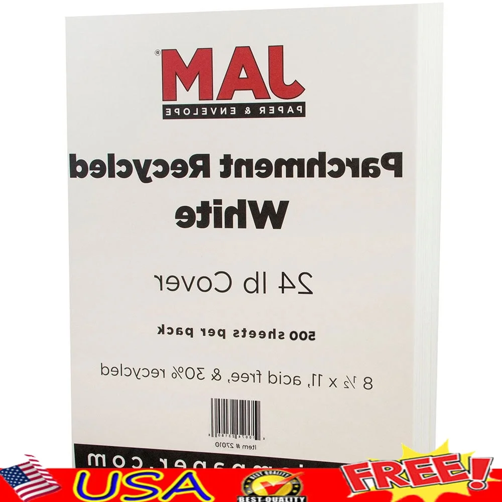 

500 Sheets 24lb White Parchment Paper 8.5x11 Printer Friendly Lightweight Two Sided Invitations Flyers Projects