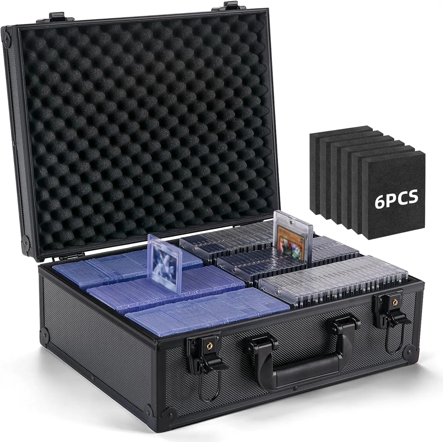 

Вместительный жесткий кейс для топлоудеров 3x4 дюйма (35pt), вмещает более 600 карт с поролоновыми заглушками, подходит для хранения карт MTG, бейсбольных и спортивных карт