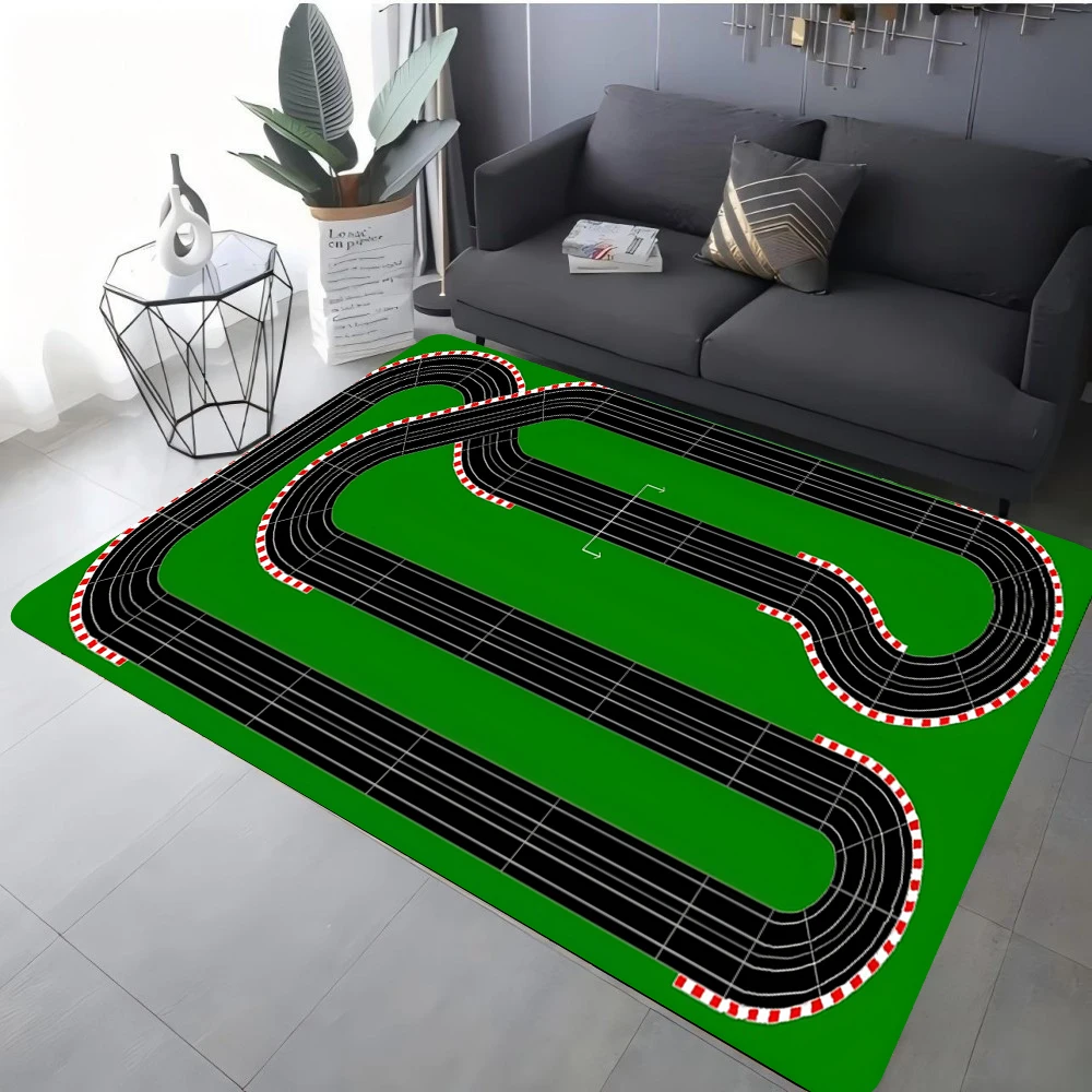 Interactive City Highway Road Rug Kids Car Toy Mat Non Slip Living Room Decor Sofa Rug Bedroom Educational Floor Carpet Playmat