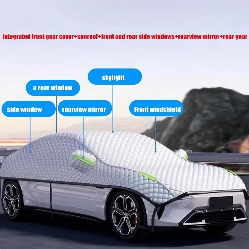 

New Car Cover Half Body Windshield Sunshade Heat Insulation Waterproof Dustproof Car Glass Protection Cover Automotive Accessori