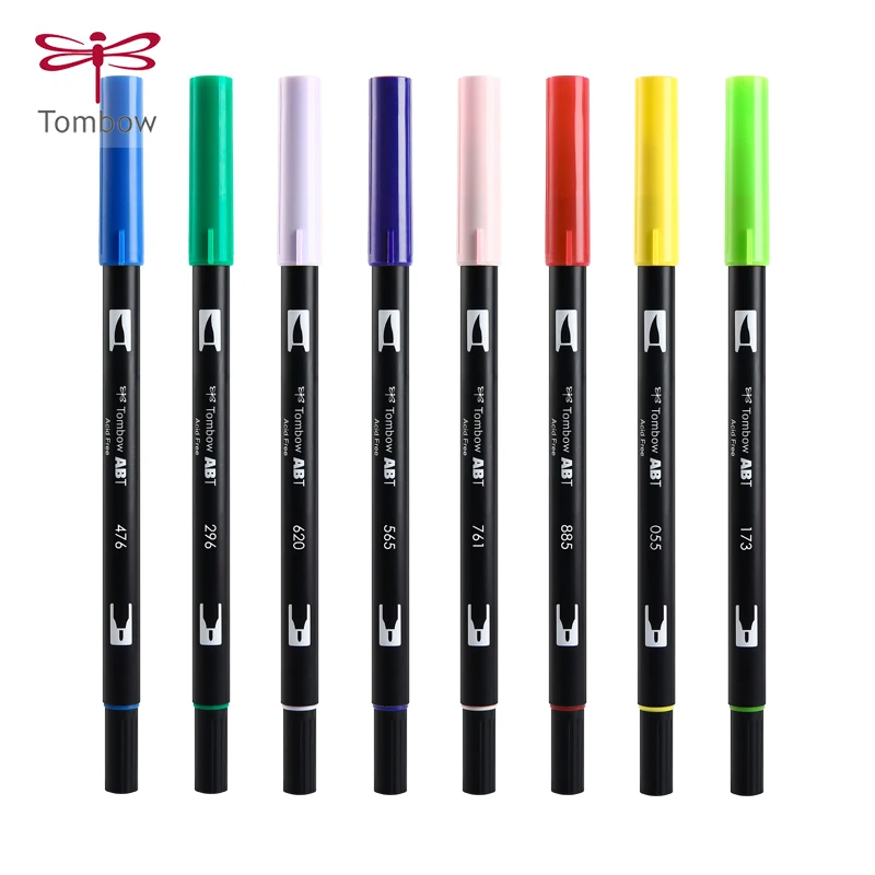 Japan Tombow ABT 10pcs/set Art Markers Double Head Painting Brush Professional Art Drawing Stationery Lettering Supplies