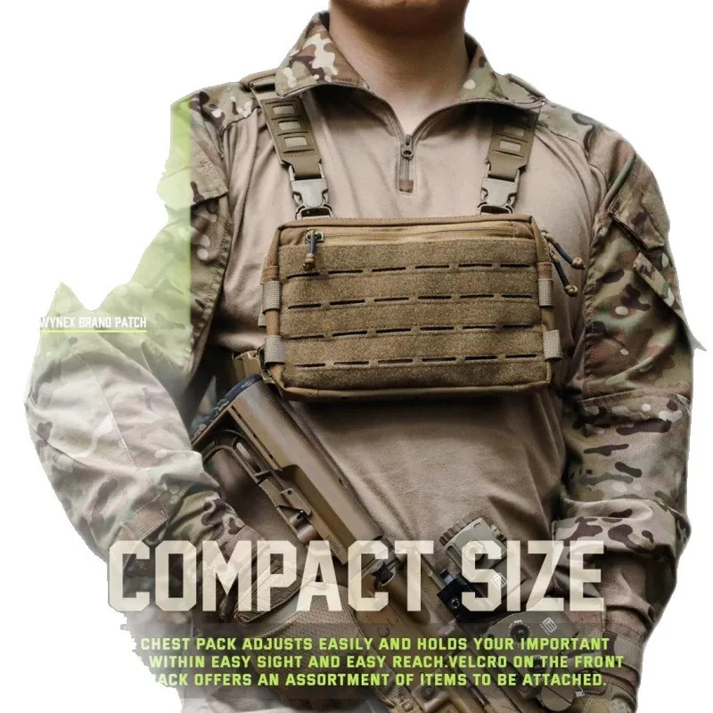 Unisex Tactical Chest Bag Hunting Vest Outdoor Sports Equipment Magic Tape Expansion Hanging Load Adventure Exploration ita bag