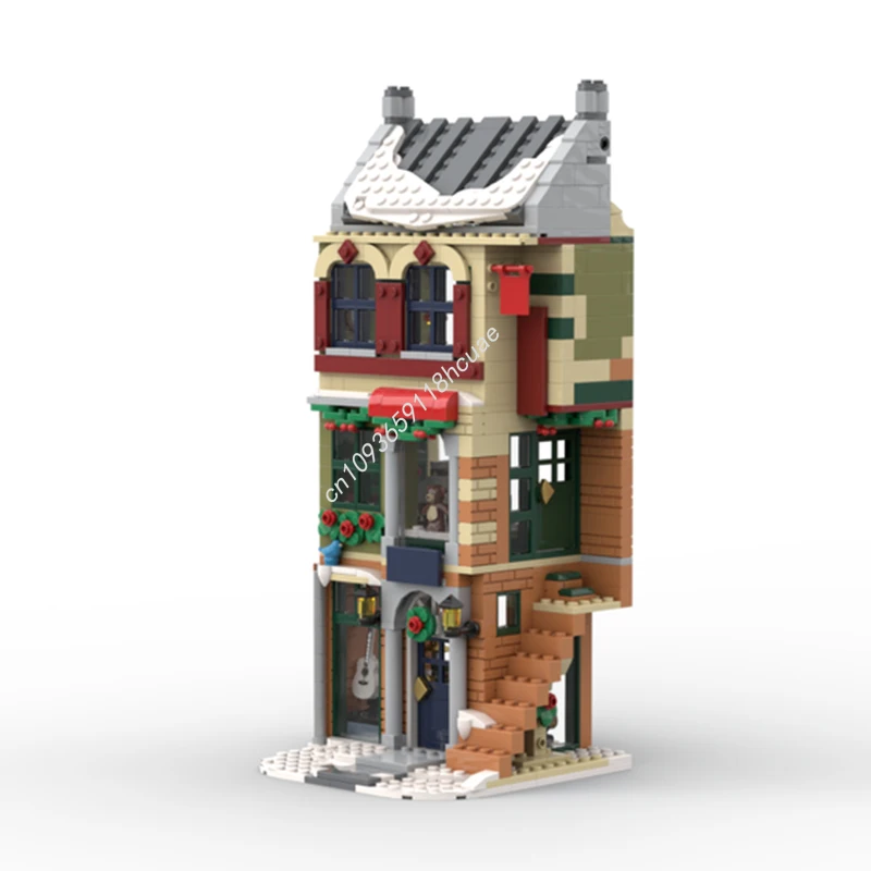 749 Uds. MOC vacaciones calle principal modelo bloques de construcción juguetes de arquitectura niños montar educación regalos de navidad