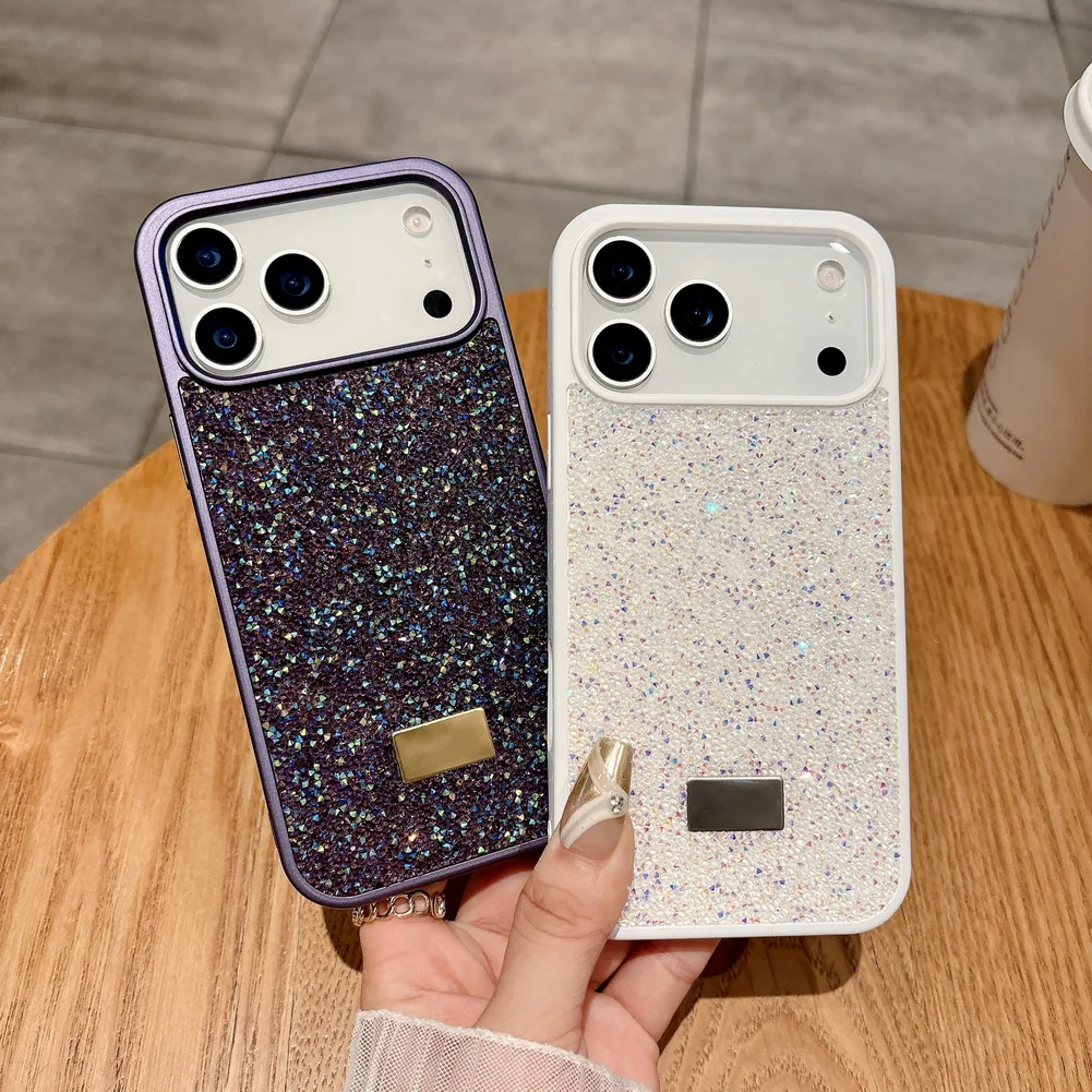 Bling Multicolored Rhinestones Phone Case For iPhone 17 Pro Max 17 Pro Air 16 Pro 15 + 14 13 12 11 Glitter Camera Protect Cover - náhled 3