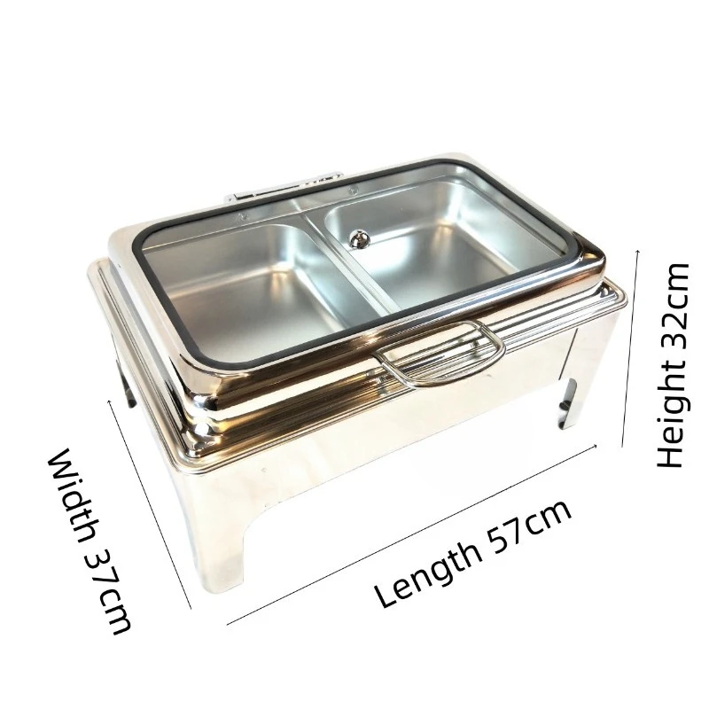 9L gold thermal insulation plate grid liner thermal insulation plate buffet set stainless steel