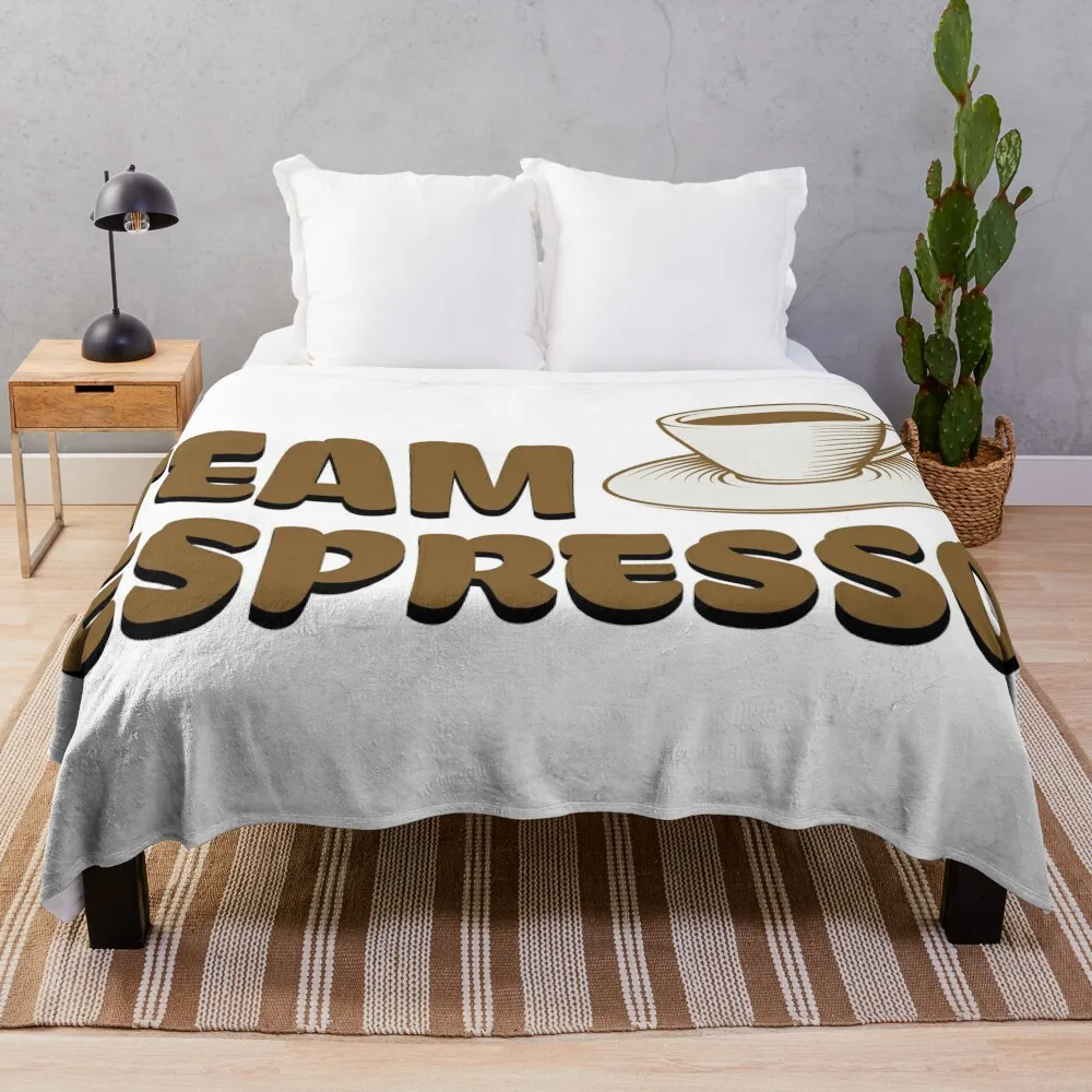 Team Espresso Cool Coffee Design. Throw Blanket wednesday Stuffeds sofa bed Blankets