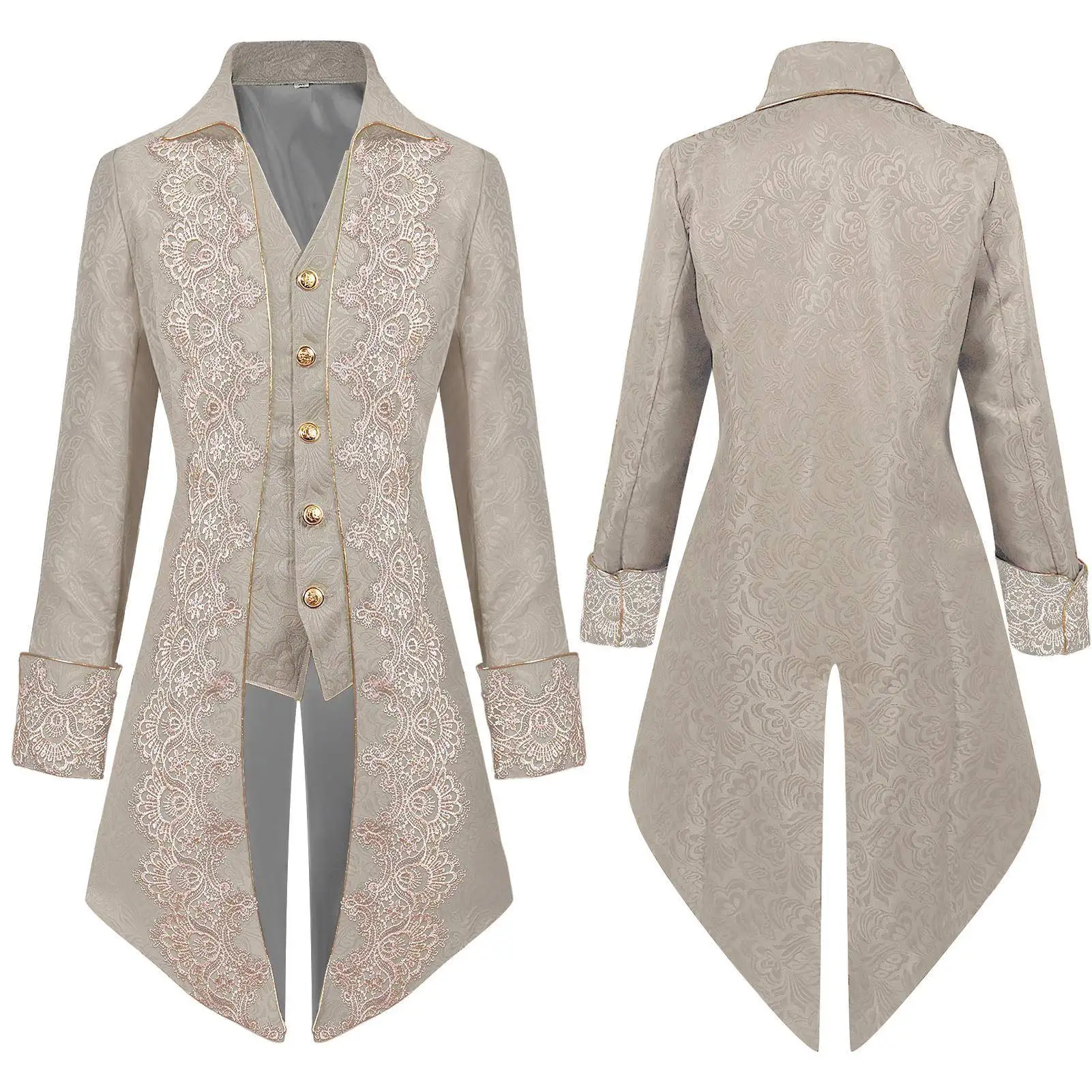 

Мужской фрак на Хэллоуин, средневековый джат, готическое кружево, викторианская эпоха, сюртук, женский этнический костюм, сценический костюм