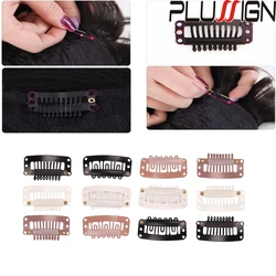 10Pcs Metal Wig Clips For Wig Making 9-Teeth Hair Extensions Wigs Clips U-Shape Snap Hair Clips For Women 32Mm Black Brown Beige