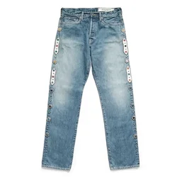 No Kapital Hirata 24SS Classic Rivet Inlaid Diamond Casual Cowboy Gemstone Craft Washed Men Pants