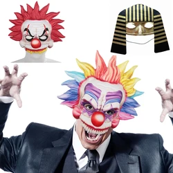 Halloween Evil Laughing Clown Mask Cosplay Scary Funny Joker Half Face Masques Pharaoh Of Egypt Masquerade Party Costumes Props
