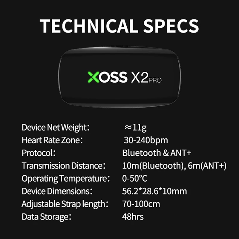 XOSS X2 Pro Heart Rate Monitor Sensor For Heart, Beat Band Pro BBP For Arm Armband, Swimming Sailboat Fitness Running Cycling