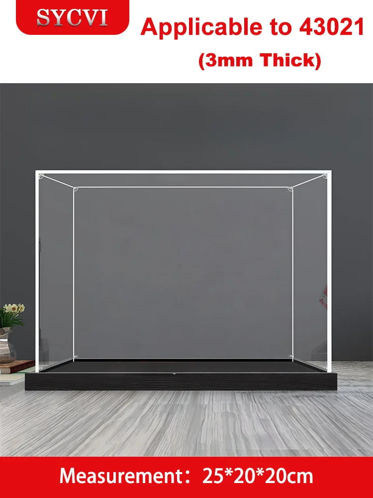 

Transparent Acrylic Display Case for 43021 Model, Building blocks Dustproof Collection Showcase Box, Size 25x20x20cm 3mm Thick