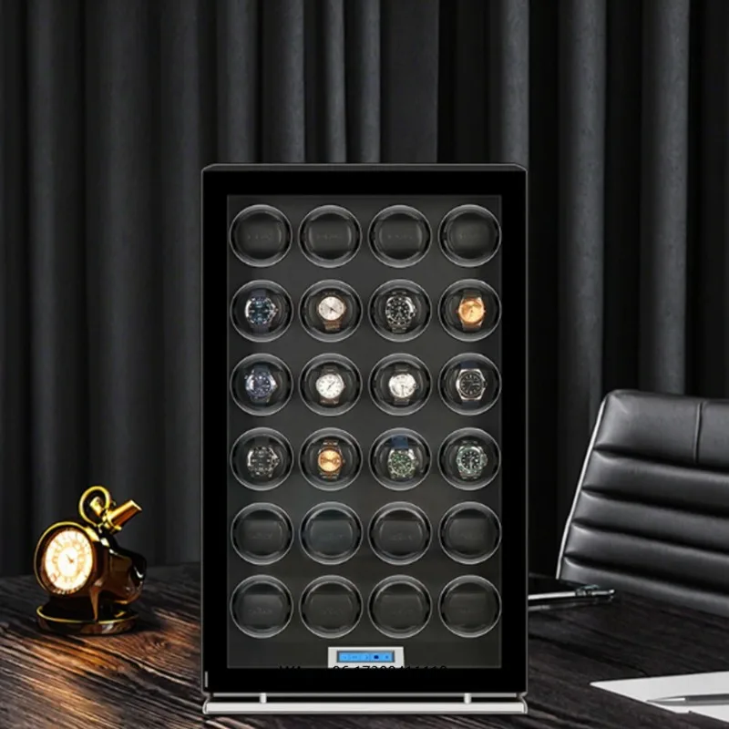 Quiet Durable Luxury High Quality Automatic Watch Winder Box 24 Slots Safe Motor Watch Cases Rectangular Cabinet