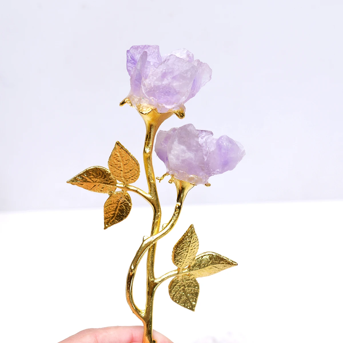 1PC Handmade Crafts Natural Crystal Amethyst Flower Healing Stone Crystal Cluster Ornament Decorations Valentine's Day