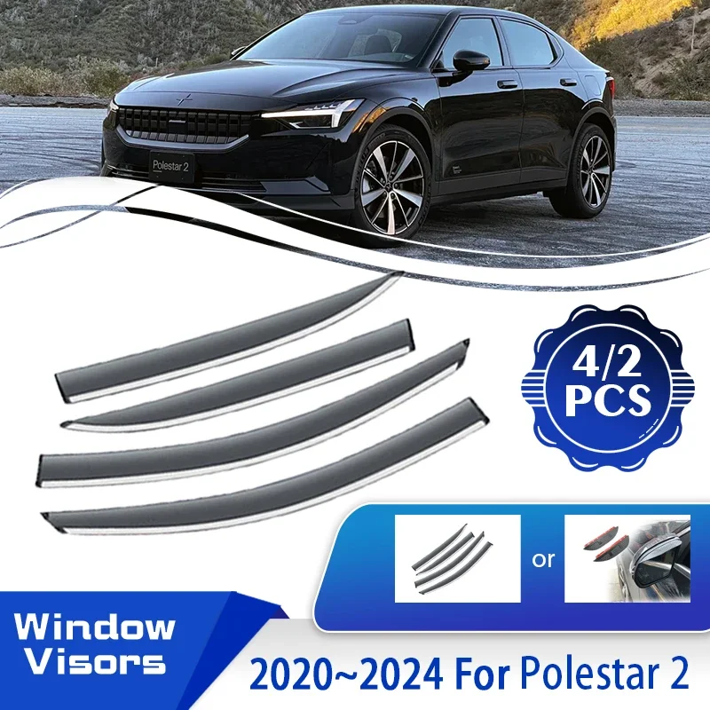 

Car Rain Deflectors For Polestar 2 2020 2021 2022 2023 2024 Car Window Wind Sun Rain Visor Deflectors Weathershields Accessories