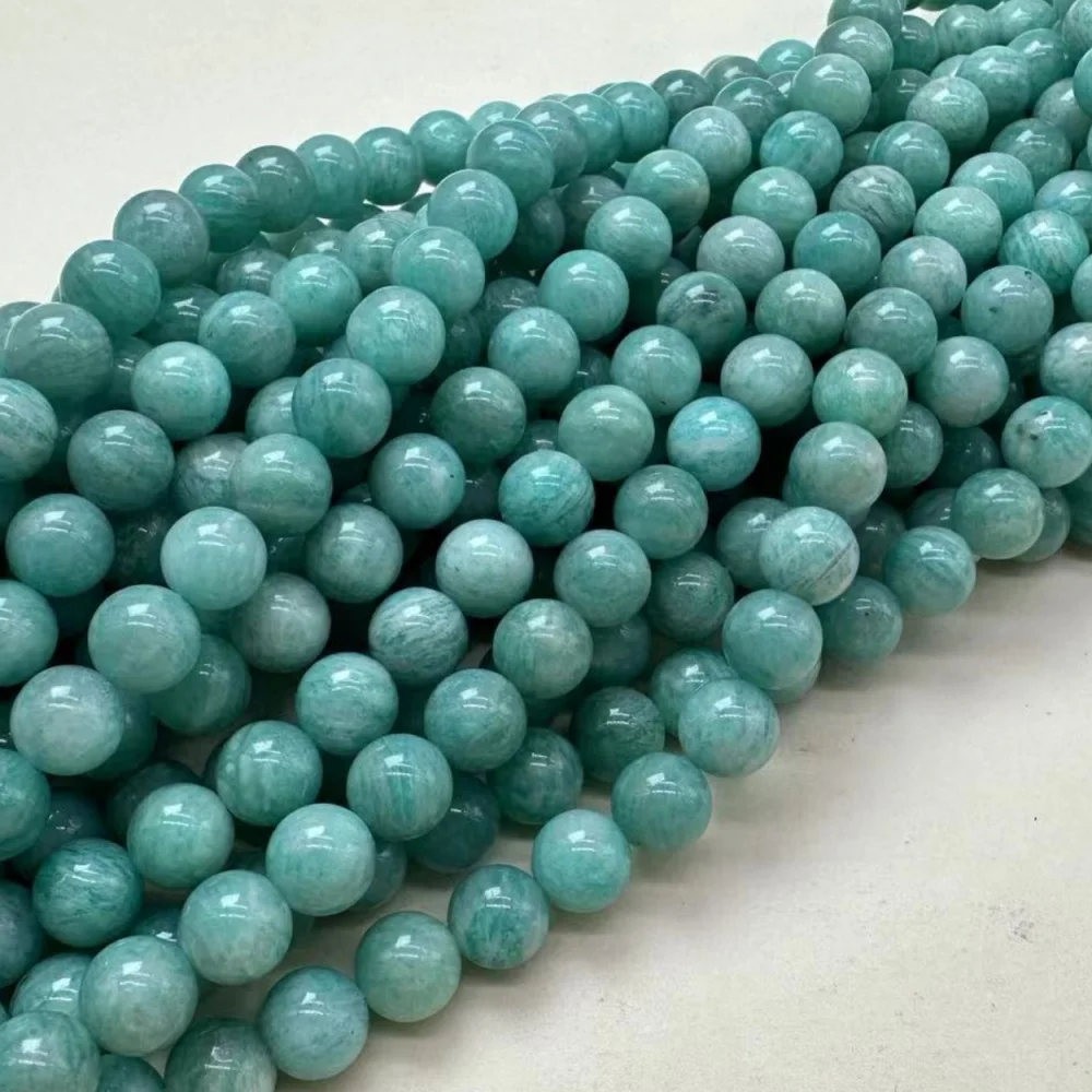 Natural Amazonite Stone Round Bead 6mm 8mm 10mm For Made Bracelet Necklace