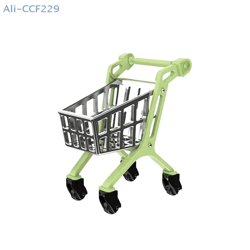 Miniature Trolley Supermarket Shopping Cart Desktop Ornament Kids Toys Gift 1:12 Hand Truck Dollhouse Accessories