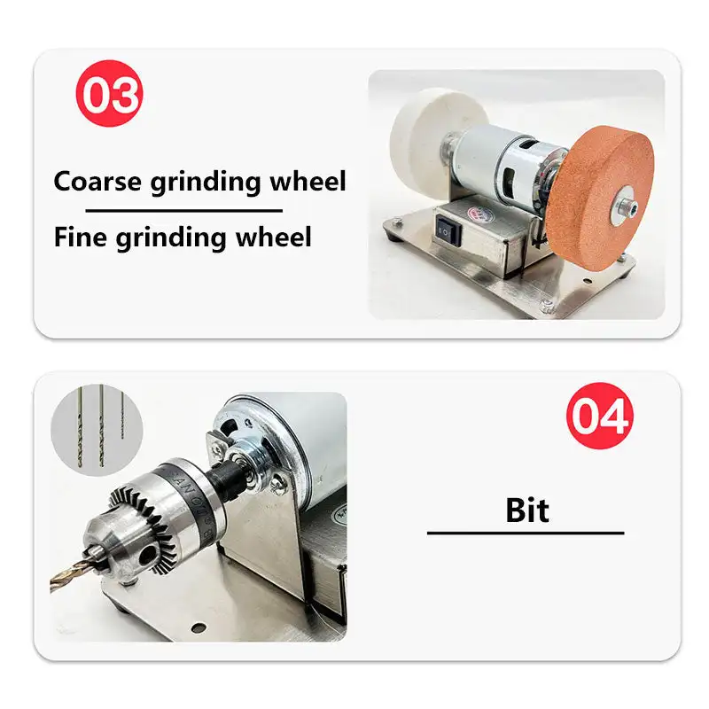 Small Grinding Machine Table Grinding Coarse and Double Grinding Wheels Household Electric Grinding Polishing Multi-function