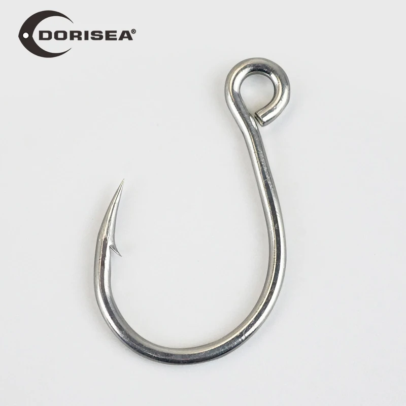 DORISEA 480000 High Carbon Steel Tin-plating Big Eye Slow Jigging Assist Circle Fishing Hook