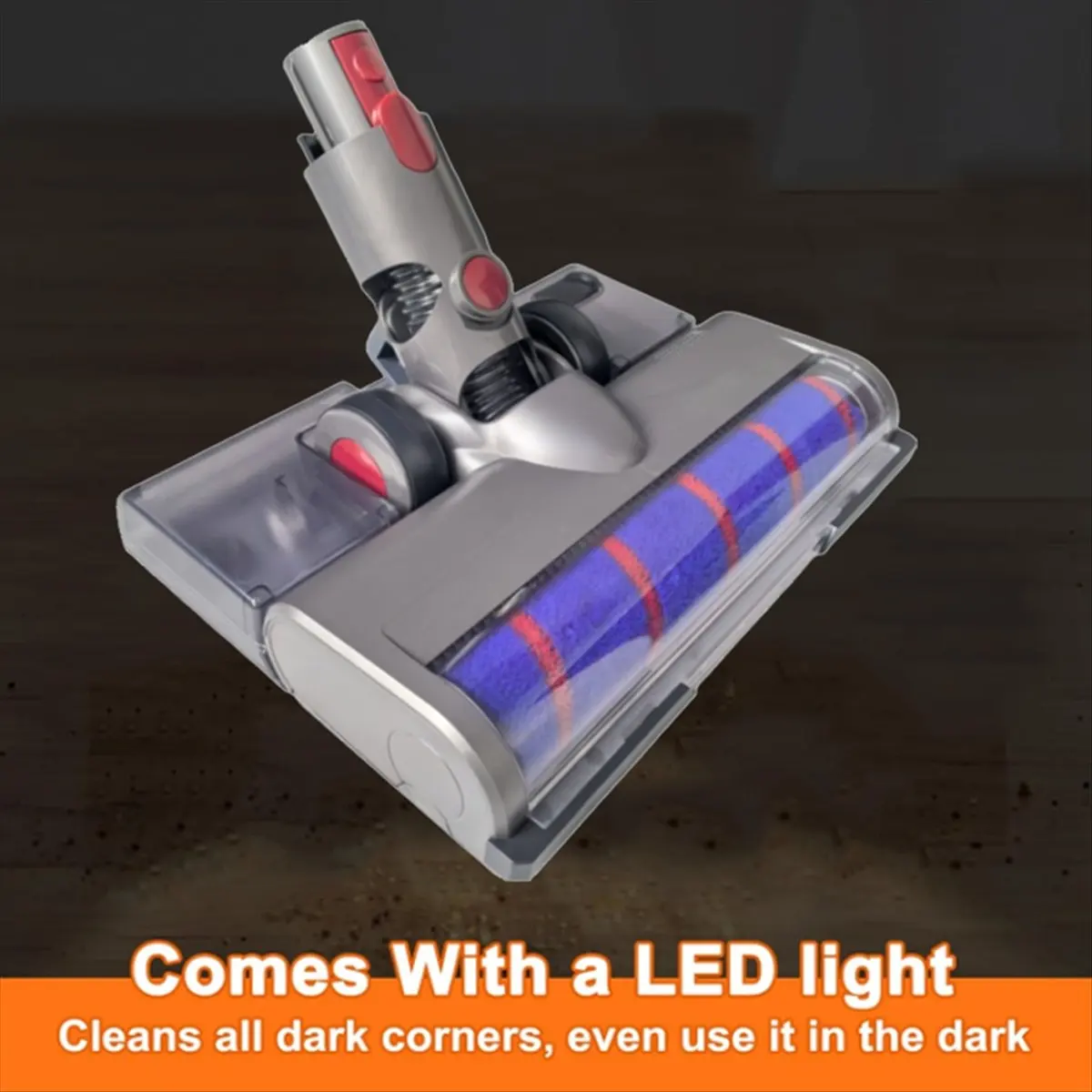 (AD11) For Dyson V15 V11 V10 V8 V7 Vacuum Attachment Soft Roller Brush Head with Dust Detection Light with Water Tank Mop Pads