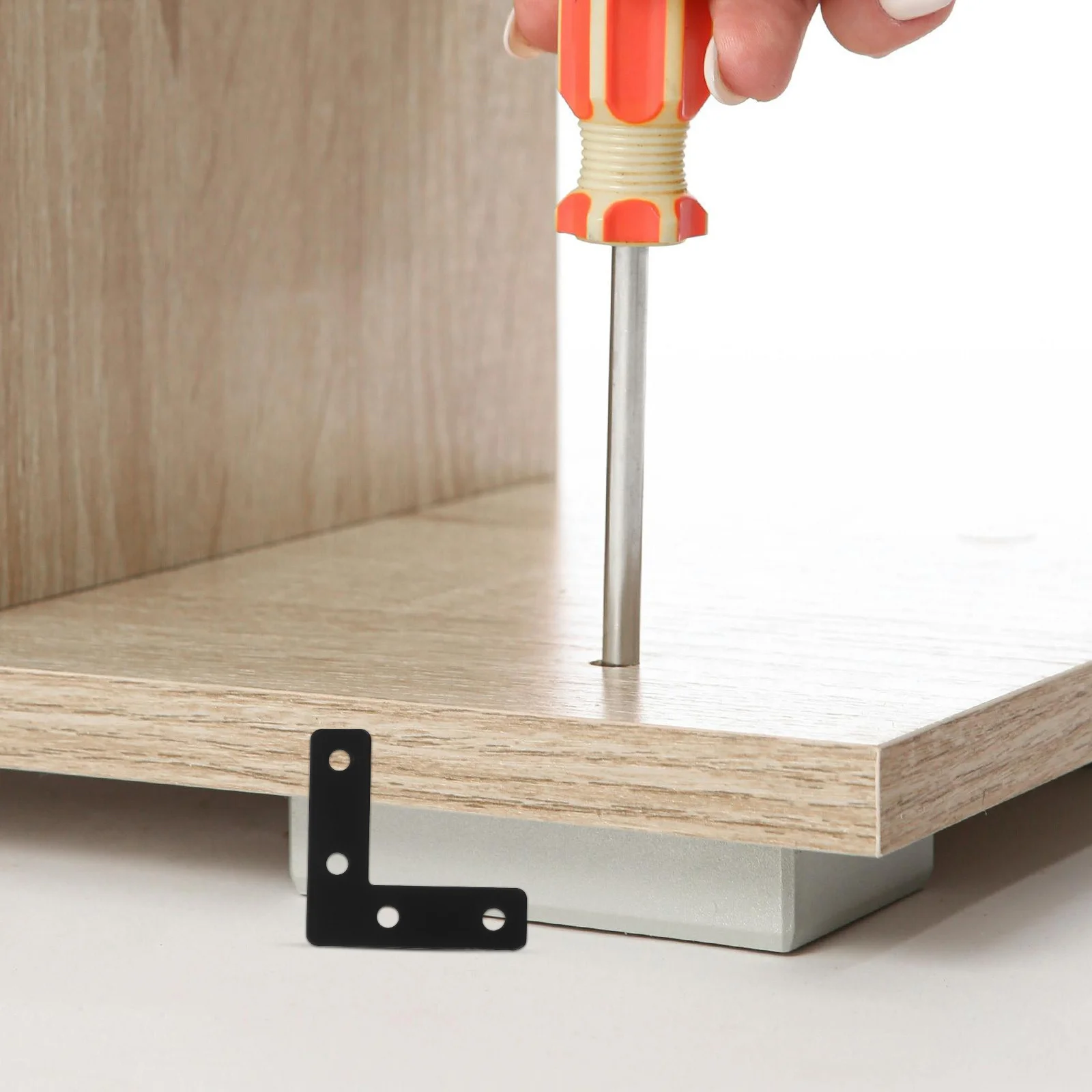 20 قطعة من الفولاذ المقاوم للصدأ على شكل حرف L دعامات زاوية مسطحة تدعم تقوية الأثاث مشاريع ذاتية الصنع لتحسين المنزل #3