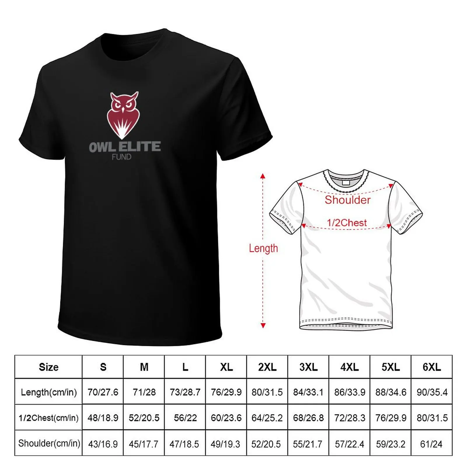 Owl Elite Fund T-Shirt Fashion Print Casual Short Sleeve