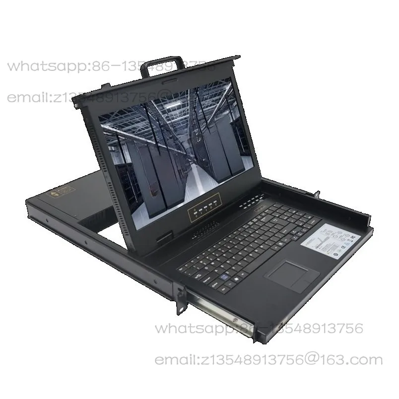 Short 1U pull-out folding KVM 4/8/16 port VGA 17.3 inch 1080P cabinet server keyboard and mouse display switcher
