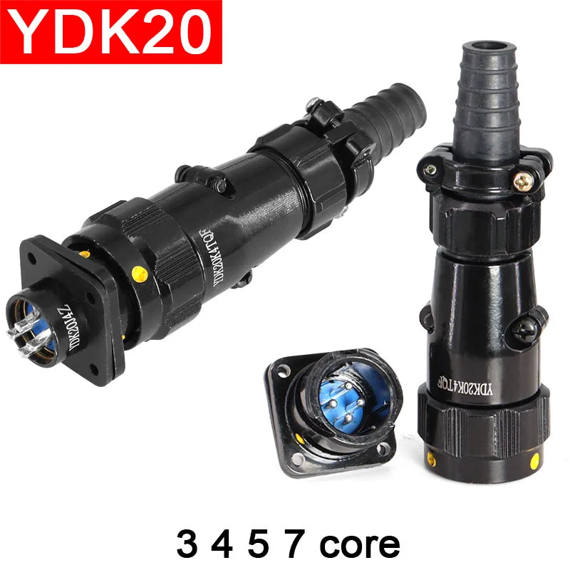 Aviation Plug 3-Pin 4-Pin 5-Pin 7-Pin Socket Snap Connector YDK20K4TQF YDK20J4Z 3P 4P 5P 7P YDK20 complet core female YDK20-4