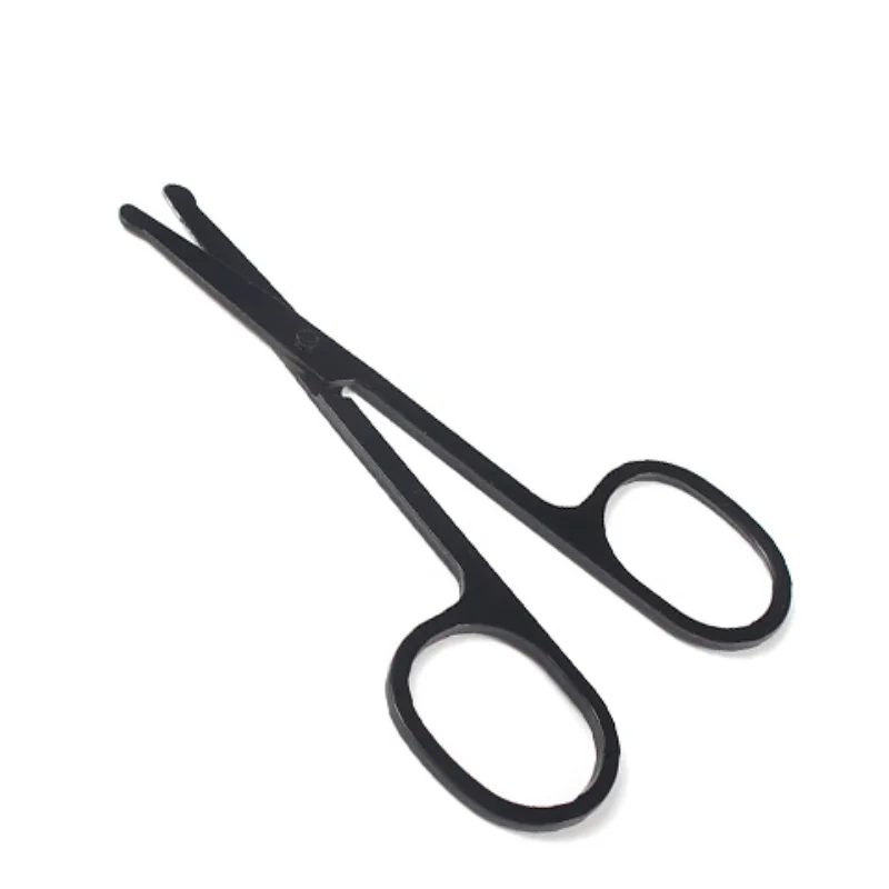 Tesoura de cabelo do nariz leve aço inoxidável apontou cabeça redonda aparador de beleza aparador de pêlos do nariz ergonomia cortador de cabelo do nariz