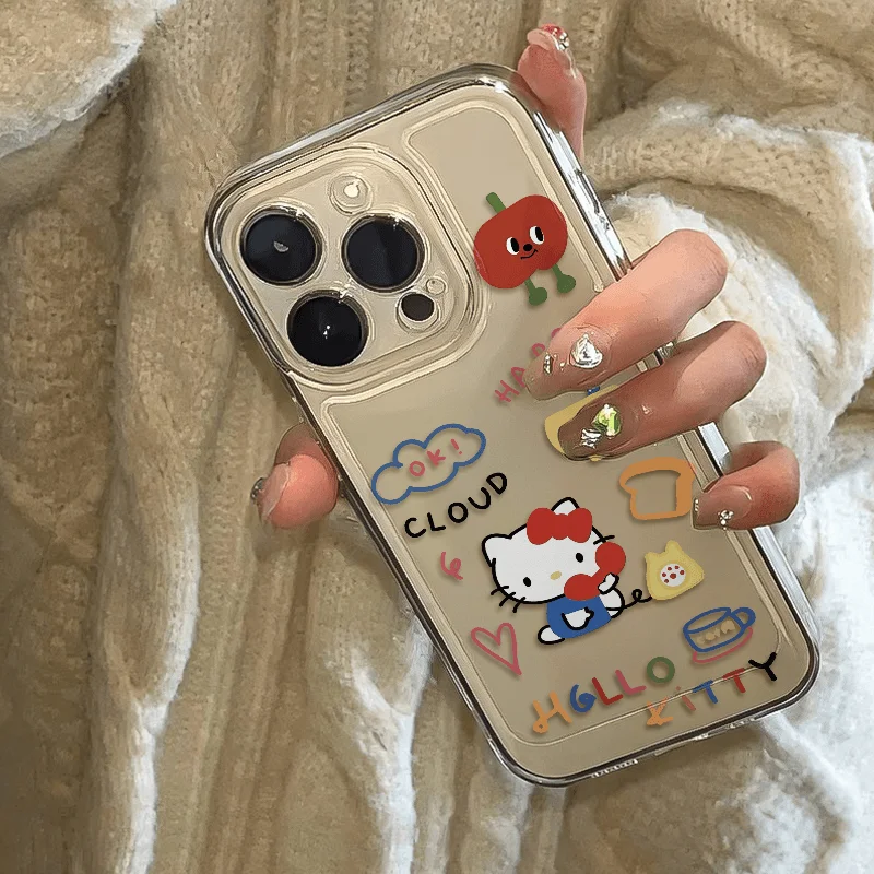 Sanrio Hello Kitty Phone Case For iPhone 16 15 14 13 Pro Max 11 12 13 Pro X XR XS MAX 7 8 Plus Y2K Gift Cute Soft Clear Cover